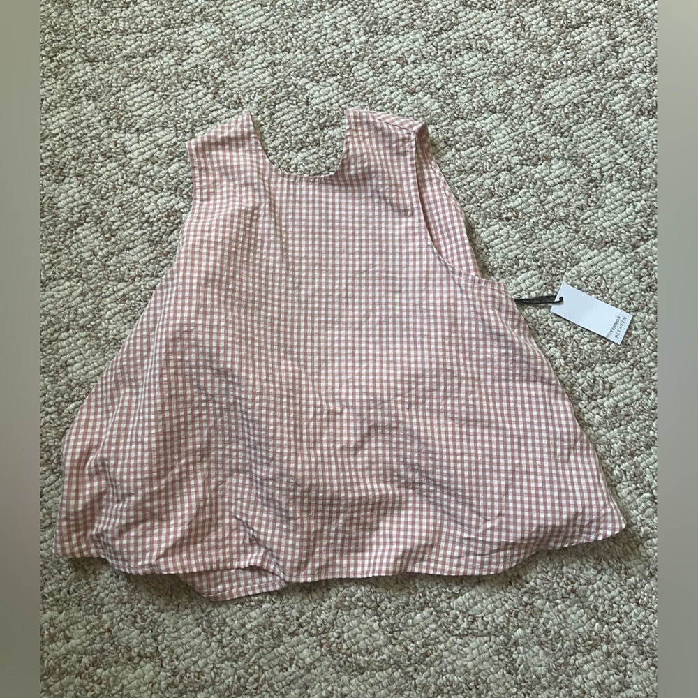 Pink Gingham Swoop back tank